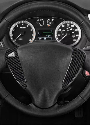 Carbon Fiber Steering Wheel Button Cover Trim For Nissan Sentra 2013-2019 Type B