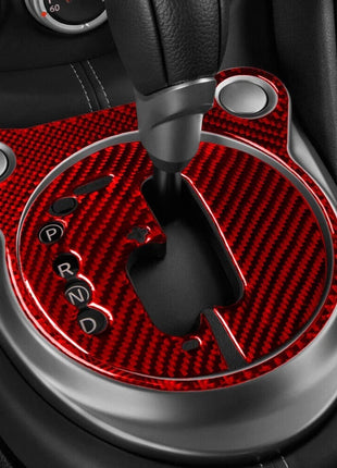 Red Gear Shift Carbon Fiber Interior Panel Cover Trim For 2009-2020 Nissan 370Z