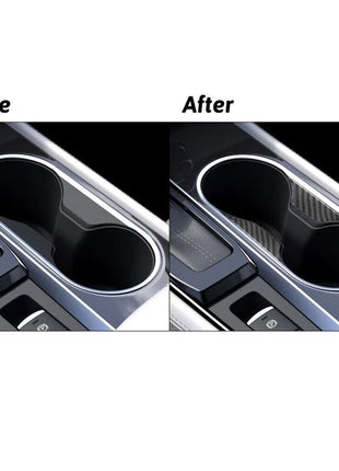 Carbon Fiber Water Cup Holder Inner Frame Cover Trim For Nissan Altima 2019-2022