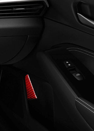 2x Red Carbon Fiber Front Door Pull Panel Cover Trim For Nissan Altima 2019-2022