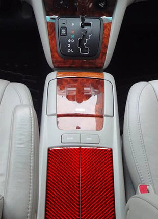 2Pcs Red Carbon Fiber Floor Console Storage Panel Cover Trim For LEXUS RX330 350