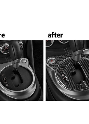 Gear Shifter Carbon Fiber Interior Panel Cover Trim For 2009-2020 Nissan 370Z
