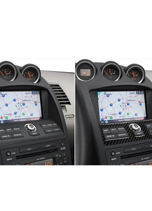 Carbon Fiber Gps Navigation Control Panel Trim Cover For Nissan 350z 2006-2009