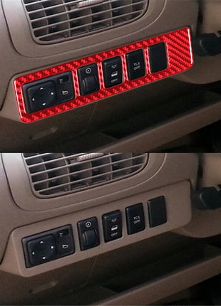 Red Carbon Fiber Rearview Mirror Control Button Trim For Nissan Quest 2004-2006