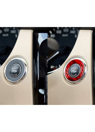 Red Carbon Fiber Ignition Switch Ring Trim Cover For Nissan Rogue 2014-2016