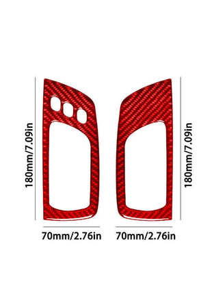2X Red Carbon Fiber Interior Front Door Handle Cover Trim For Lexus RX330 RX350