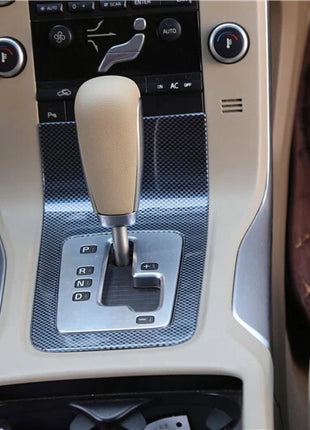 Fiber Central Console Gear Shift Panel Decor Fit For Volvo S80 2009-2015 Carbon
