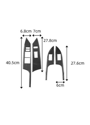 4Pcs Carbon Fiber Window Switch Lift Panel Cover Trim For Lexus CT200h 2011-2017