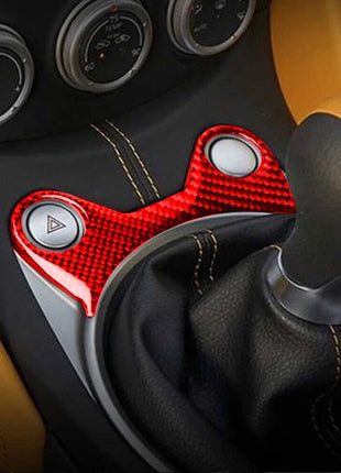 Red Carbon Fiber Upper Gear Shift Panel Cover Trim For 2009-2020 Nissan 370Z