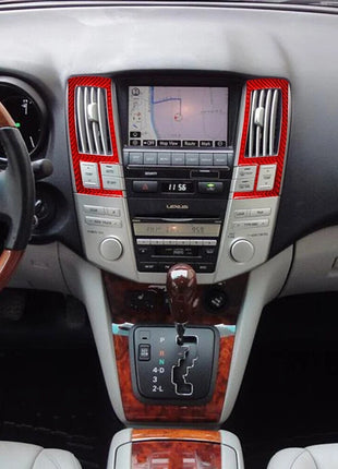 Red Carbon FiberCenter Air Vent Outlet Cover Trim For Lexus RX330 350 2004-2009