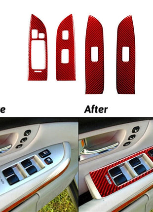 50Pcs Red Carbon Fiber Cover Trim Kit For LEXUS RX330 2004-2006 RX350 2006-2009