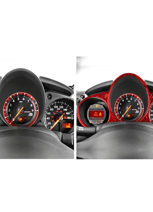 For Nissan 370Z 2009-2020 Red Carbon Fiber Instrument Cluster Panel Cover Trim