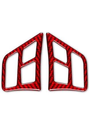 Red Carbon Fiber Steering Wheel Button Trim For Bmw 3 Series E90 E92 E93 2005-12
