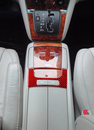 Red Carbon Fiber Floor Console Storage Button Cove Trim For LEXUS RX330 RX350