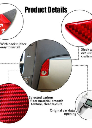 Red For Lexus IS250-350 2006-2012 Carbon Fiber Inner Glove Box Handle Cover Trim