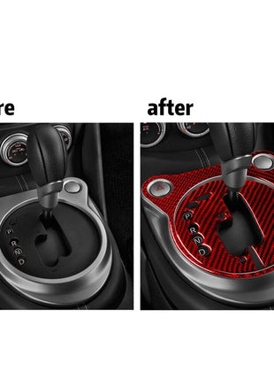 Red Gear Shift Carbon Fiber Interior Panel Cover Trim For 2009-2020 Nissan 370Z