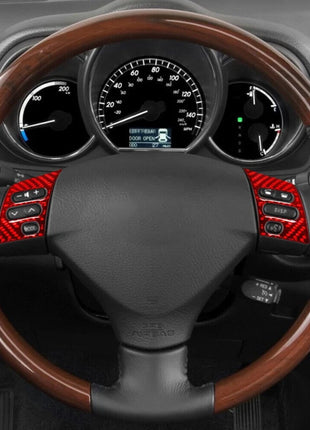 Red Carbon Fiber Steering Wheel Button Trim For LEXUS RX330 350 2004-2009 Type A