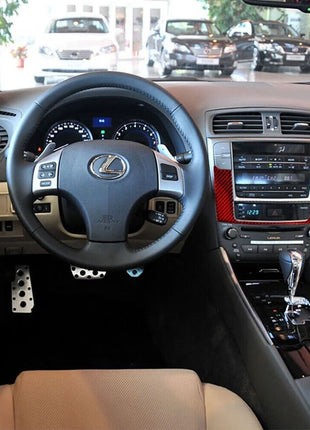 Red Carbon Fiber GPS Navigation Panel Trim For LEXUS IS250 300 350 2006-2012