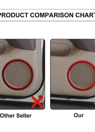 Red Carbon Fiber Interior Rear Door Speaker Cover Trim For Lexus RX300 1998-2003