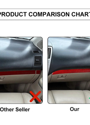 Red Carbon Fiber Interior Passenger Dashboard Cover Trim For Lexus RX330 RX350