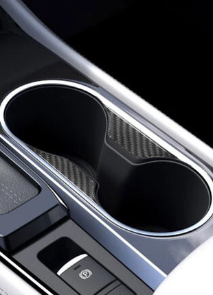 Carbon Fiber Water Cup Holder Inner Frame Cover Trim For Nissan Altima 2019-2022