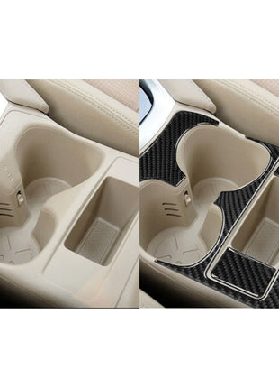 Carbon Fiber Center Cup Holder Panel Cover Trim For Nissan Rogue 2014-2016