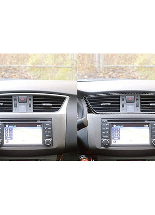Carbon Fiber Central Vent Outlet Frame Cover Trim For Nissan Sentra 2013-2019