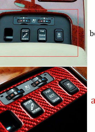 Seat Button Handle Panel Cover For Lexus GS350 450h 07-11 Real Red Carbon Fiber