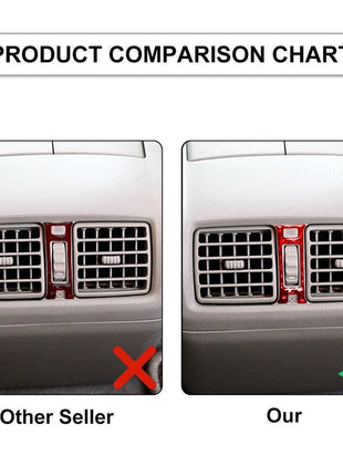 Red Carbon Fiber Rear Air Vent Control Cover Trim For Lexus RX330 350 2004-2009