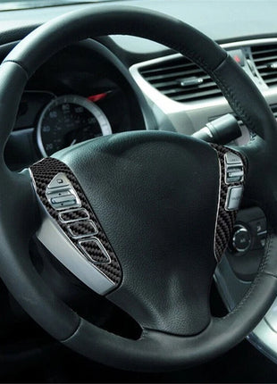 Carbon Fiber Steering Wheel Button Cover Trim For Nissan Sentra 2013-2019 Type A