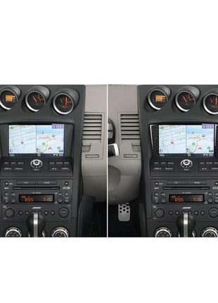 Carbon Fiber Gps Navigation Frame Decorative Cover Trim For Nissan 350z 2006-09