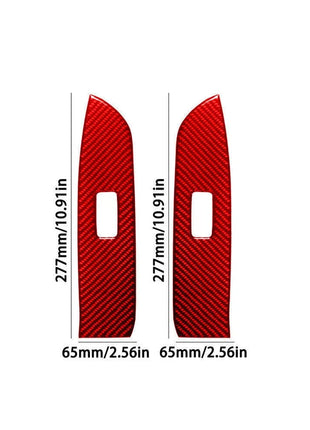 Red Carbon Fiber Rear Window Control Cover Trim For Lexus RX330 RX350 2004-2009