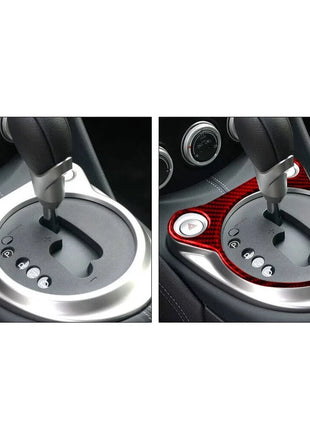 Red Carbon Fiber Interior Gear Shift Panel Cover Trim For 2009-2020 Nissan 370z