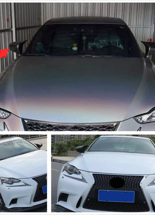 Carbon Black Side Mirror Cover Cap For Lexus IS200 IS250 IS300 IS350 2014-2020