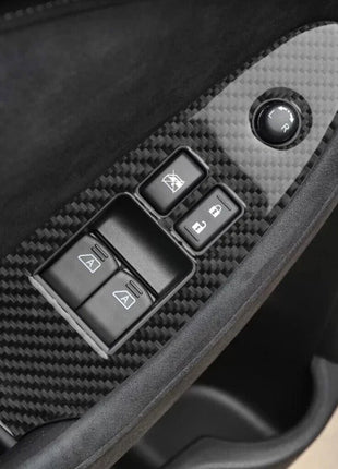 Carbon Fiber Window Switch Panel Cover Trim Decoration For 2009-2020 Nissan 370Z
