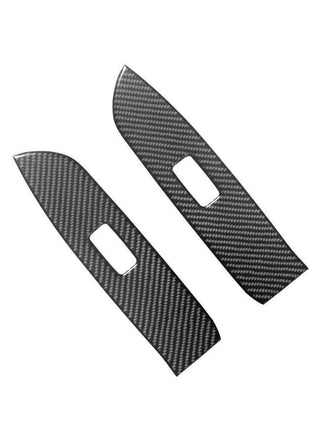 2Pcs Carbon Fiber Rear Window Control Cover Trim For Lexus RX330 RX350 2004-2009
