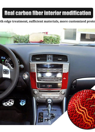 Red Carbon Fiber GPS Navigation Panel Trim For LEXUS IS250 300 350 2006-2012