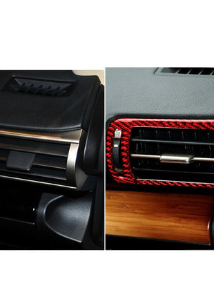 Red Carbon Fiber Side Air Vent Outlet Trim Cover For Lexus IS250 IS350 2014-2018
