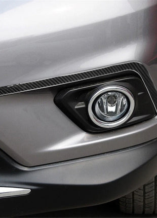 2X Carbon Fiber Front Fog Lamp Eyebrows Cover Trim For Nissan Rogue 2014-2016