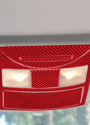 5Pcs Red Carbon Fibe Ceiling Light Trim Cover For Nissan Quest 2004-2006 Type B