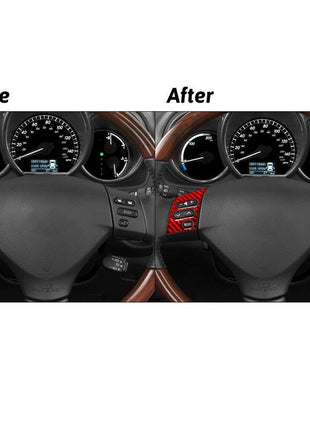 Red Carbon Fiber Steering Wheel Button Trim For LEXUS RX330 350 2004-2009 Type A