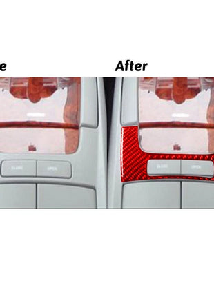 Red Carbon Fiber Floor Console Storage Button Cove Trim For LEXUS RX330 RX350