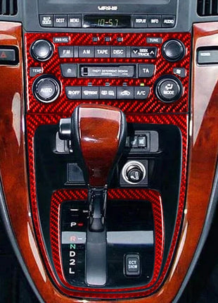 Red Carbon Fiber Interior Central Console Cover Trim For Lexus RX300 1998-2003
