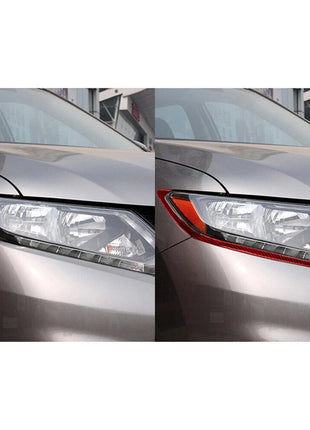Red Carbon Fiber Headlight Eyebrows Panel Trim Cover For Nissan Rogue 2014-2016