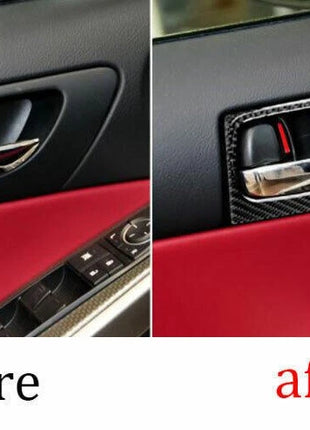 Interior Door Handle Cover Trim For Lexus IS300 350 2014-2019 Real Carbon Fiber