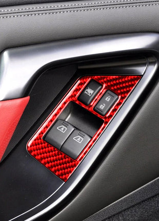 Red Carbon Fiber Demister Switch Panel Cover Trim For Nissan Gt-r R35 2008-2016