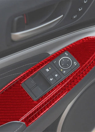 Red Carbon Fiber Door Window Control Cover Trim For Lexus RC300 350 200T 2015-20