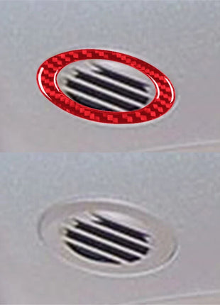 Red Carbon Fiber Left-right Vents Circle Trim Cover For Nissan Quest 2004-2006