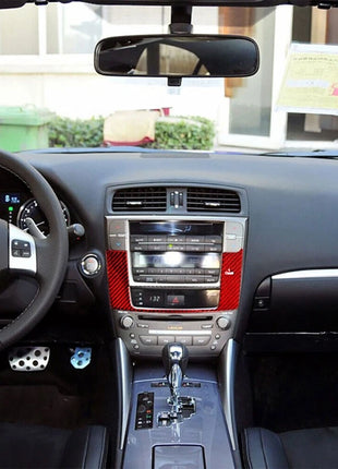 Red Carbon Fiber GPS Navigation Panel Trim For LEXUS IS250 300 350 2006-2012