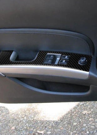 2Pcs For Nissan 350Z 2006-2009 Carbon Fiber Inner Window Switch Panel Trim Cover